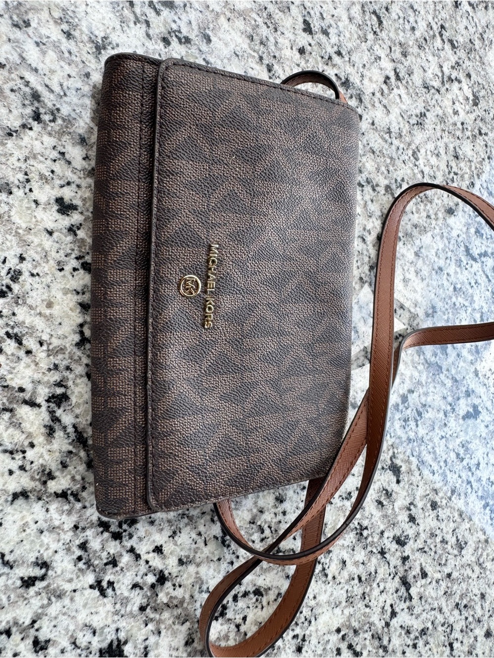 Michael Kors Brown and Dark Brown Signature Crossbody